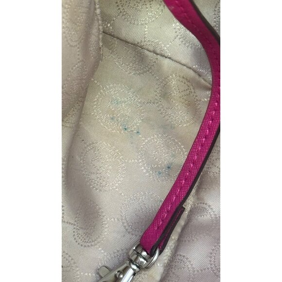 Michael Kors Pink Leather Tote Bag With Front Pocket & Logo Charm - Picture 9 of 12